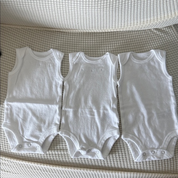 Carter's White Sleeveless Bodysuits - Picture 1 of 2